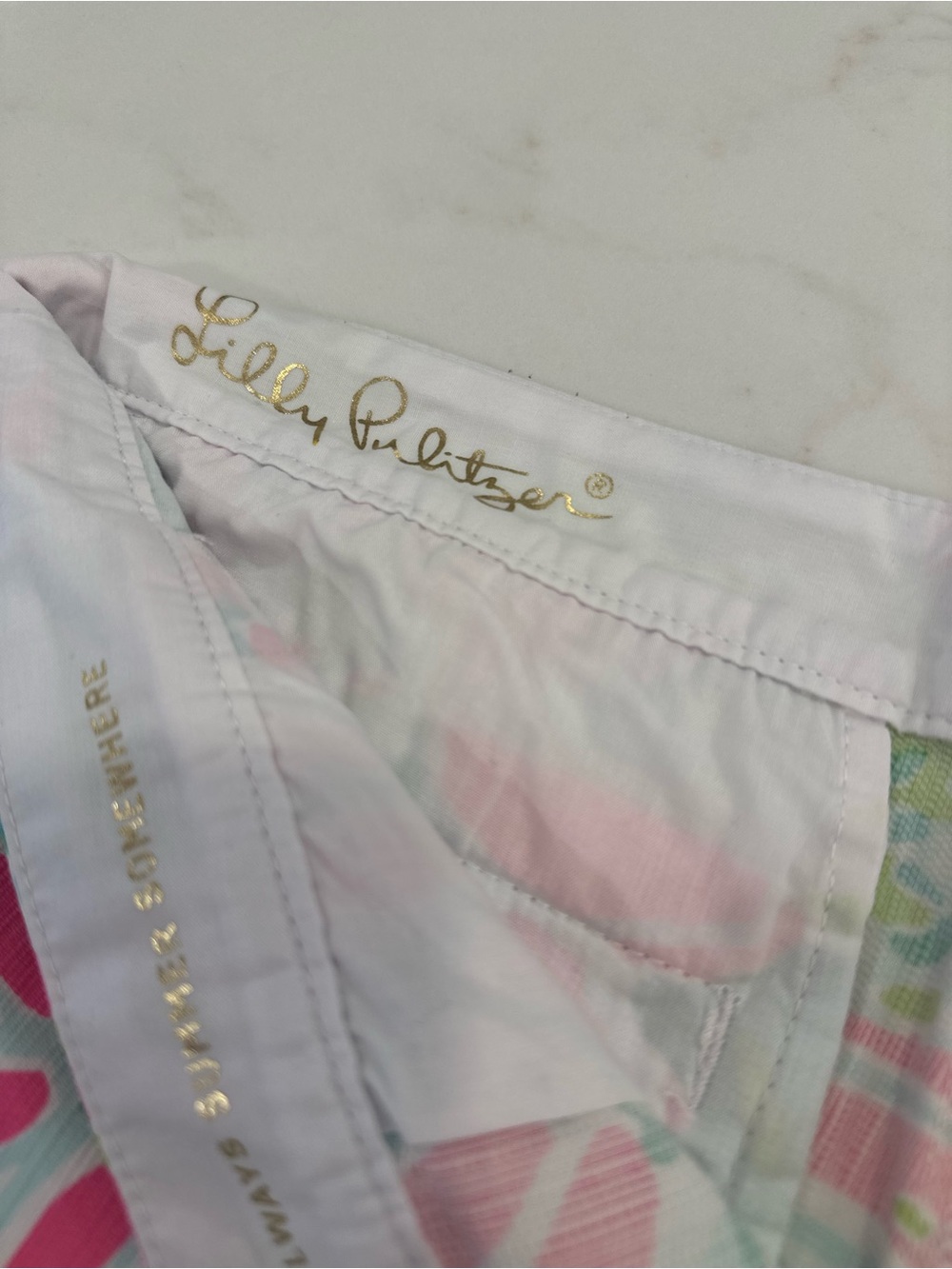 Lilly Pulitzer Buttercup Pink and Green Floral Shorts - Picture 3 of 4